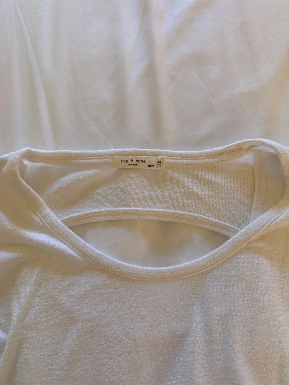 rag & bone Light Cream Long-Sleeve Scoop Neck Top